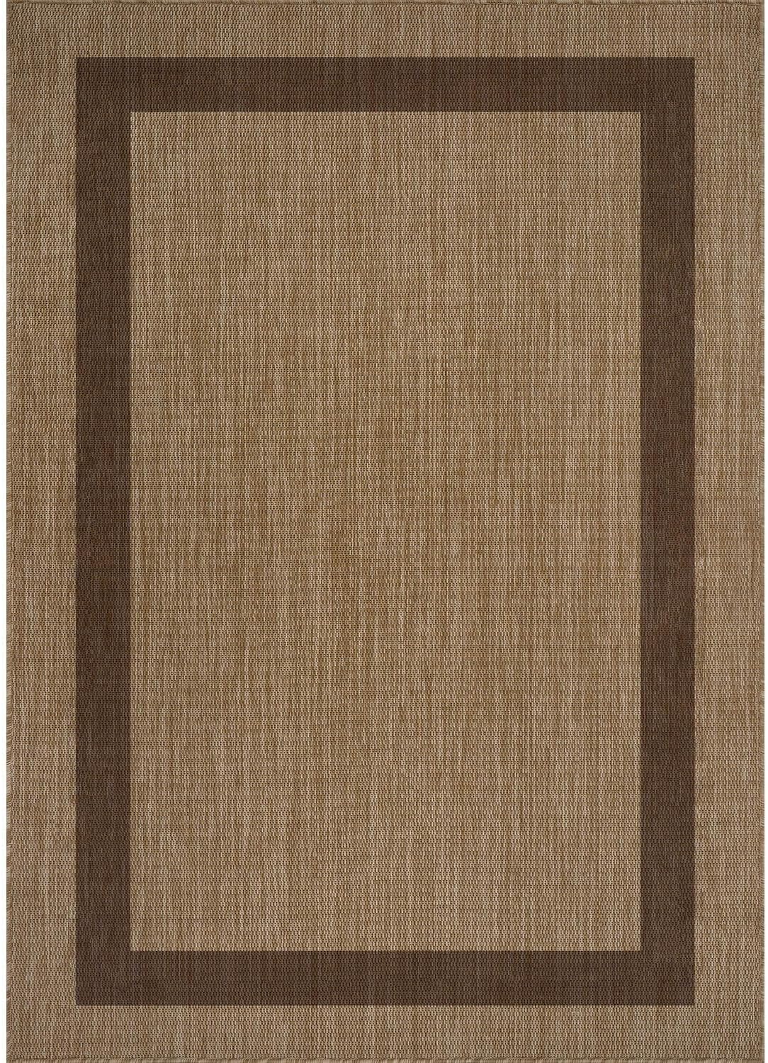 CAMILSON Outdoor Rug 9x12 - Large Modern Outside Rugs for Patios Porches Waterproof Durable Washable Non-Shedding, Easy-to-Clean Indoor Outdoor Area Carpet (9 x 12, Bordered - Jute)