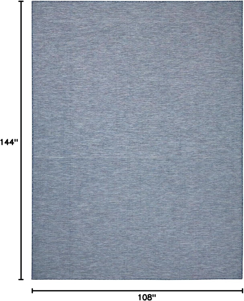 Nourison Positano Indoor-Outdoor Navy Blue 9' x 12' Area Rug, Easy Cleaning, Non Shedding, Bed Room, Living Room, Dining Room, Backyard, Deck, Patio (9x12)