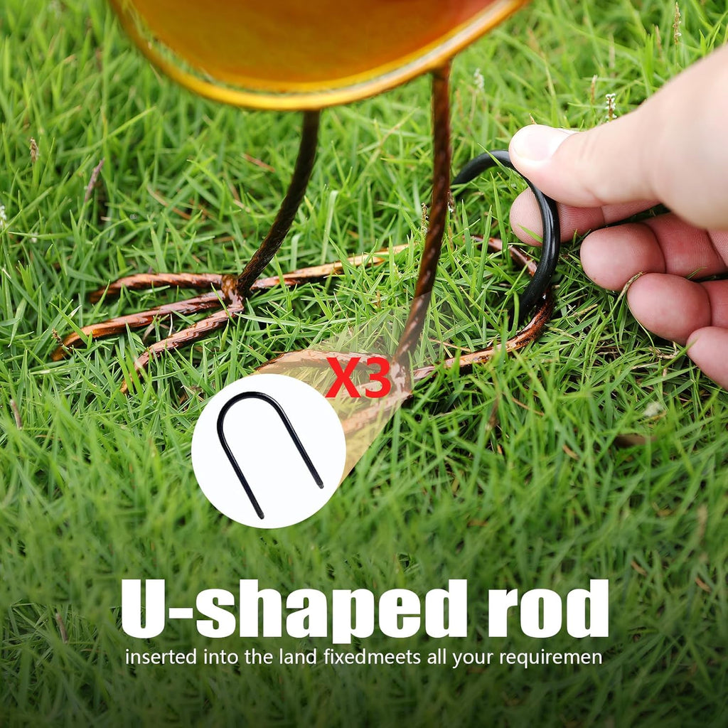 Bird Garden Decor for Outside, Glass & Metal Yard Art Decorations Outdoor Decor for Patio Backyard, Gift for Women Grandma Mom（3 Pack）