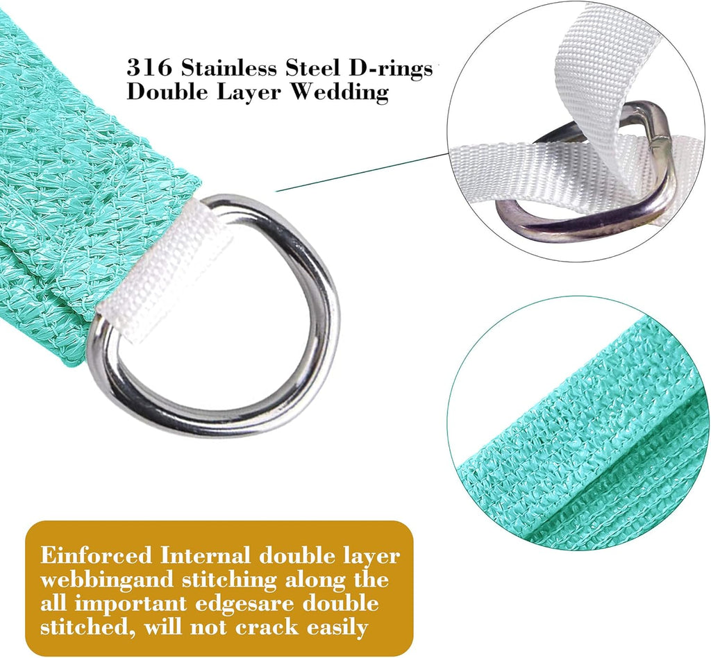 15' x 15' Turquoise Square Sun Shade Sail SSP1212 Canopy Durable Fabric UV Block Awning,We Make Custom Orders