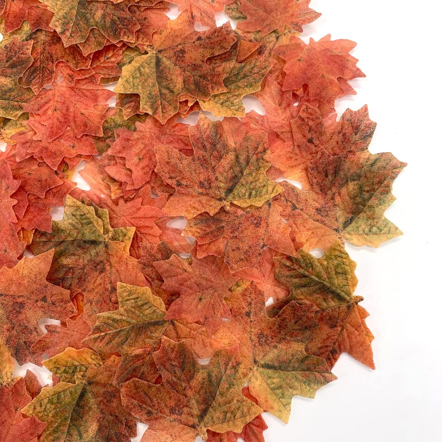 90 Pcs Edible Fall Leaves Gold Leaf Cupcake Toppers, For your Party Cake Toppers Decoration