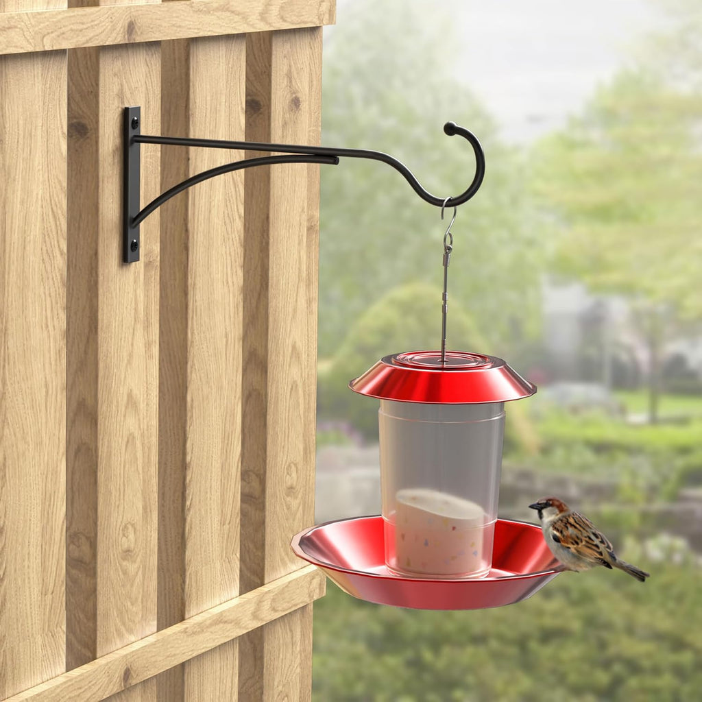 Outdoor Plant Hanging Hooks for Wall: 11 Inch Black Metal Bracket for Hanging Baskets, Bird Feeders, Wind Chimes, Flower Baskets, Yoga Mat, Lanterns. 1 Pack