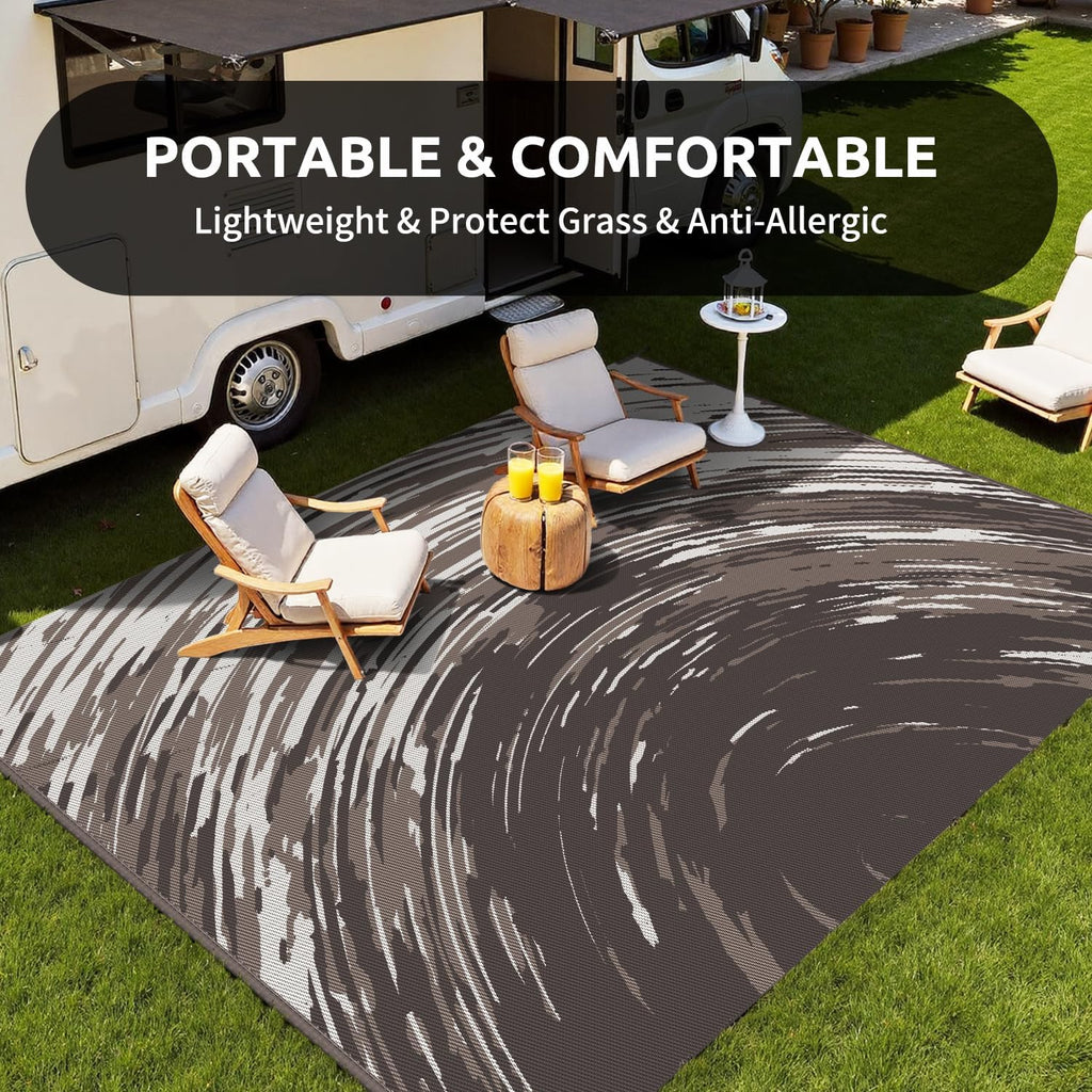 COCOER Modern Outdoor Rug 6x9 Reversible-Waterproof Outdoor Patio Rug-Quick Dry Outdoor Area Rugs Indoor Outdoor Rugs-Outside Rug Patio Decor for Porch Deck Balcony Backyard