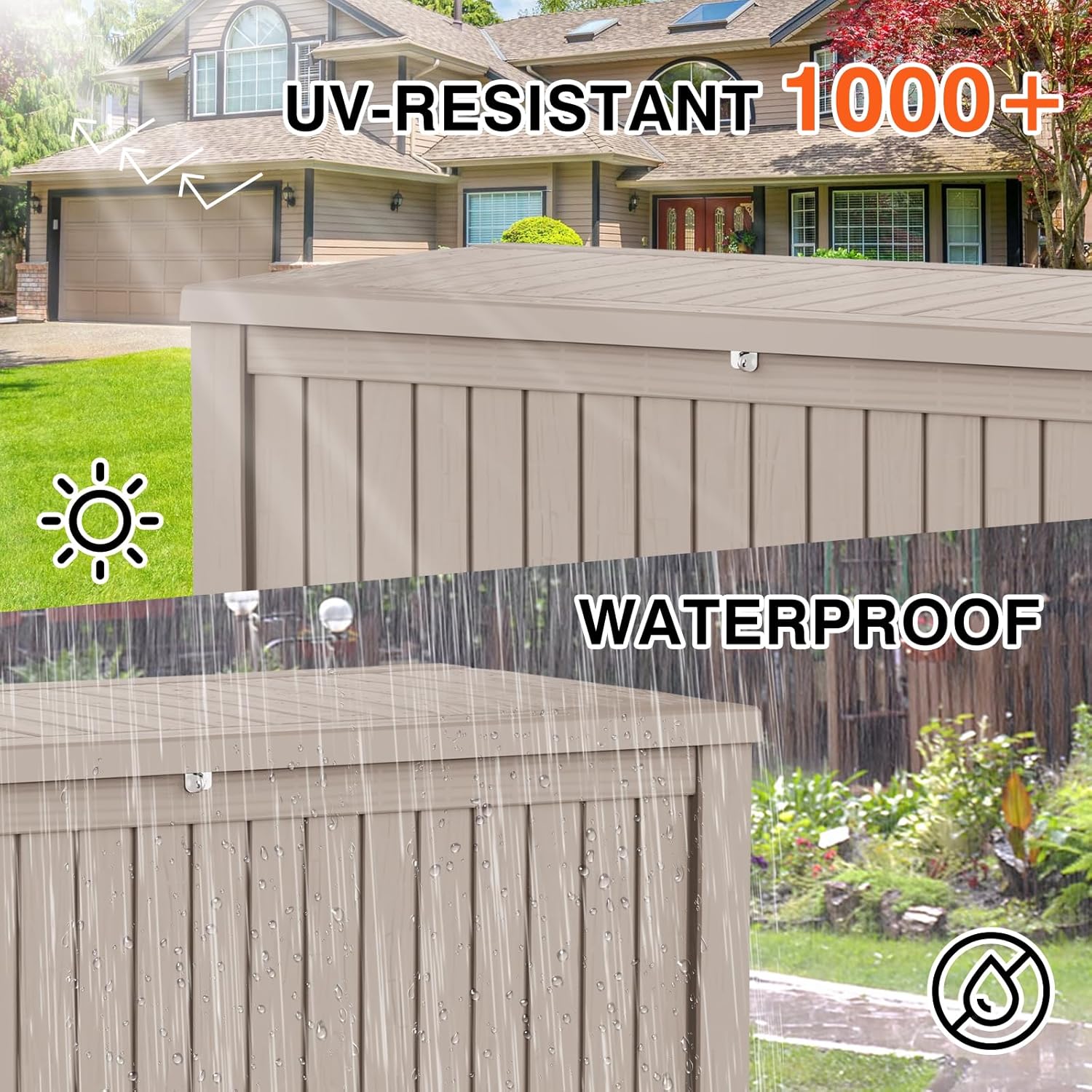 152 Gallon Deck Box Waterproof, UV Resistant Resin Outdoor Storage Box with Hydraulic Rod, Lockable Design and Enhanced Durability for Patio, Garden, and Poolside Use