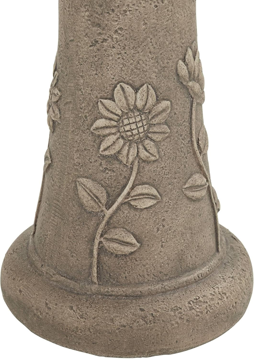 Missy Sunflower 20 1/4" High Large Rustic Outdoor Decor Gray Cement Floor Fountain with Light LED Standing Bird Bath Basin Water Feature for Outside Garden Patio Yard Backyard - John Timberland