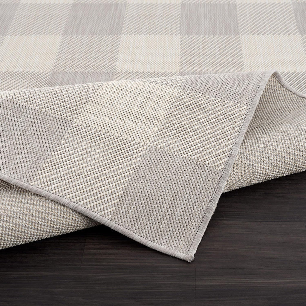 CAMILSON Outdoor Rug - Modern Area Rugs for Indoor and Outdoor Patios, Kitchen and Hallway mats - Easy Cleaning Non Shedding Washable Outside Carpet (5x7, Buffalo - Grey/White)