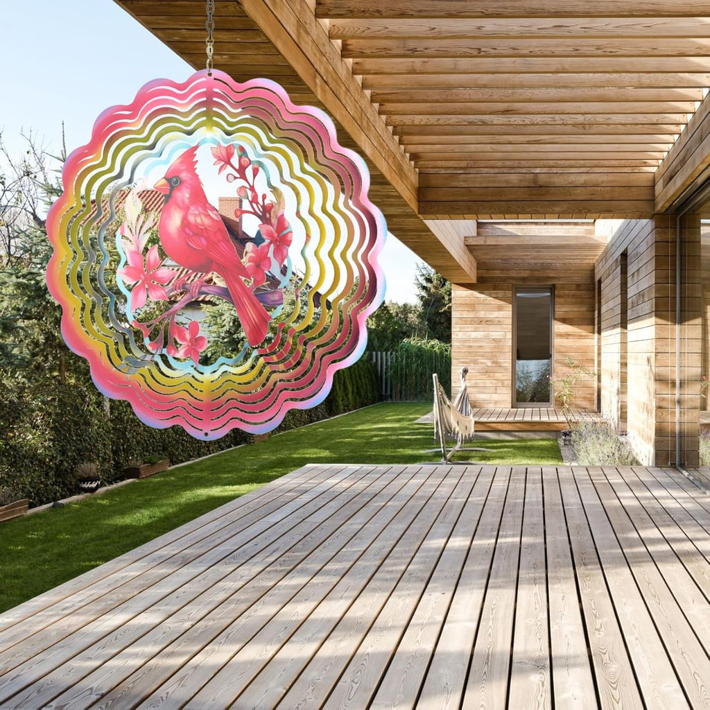 Wind Spinners Outdoor Cardinala Decorations - Birthday Gifts for Women Mom Grandma, Cardinala Deocr Hanging Wind Spinner 12 inch 3D Wind Sculptures for Garden Decor for Outside, Yard, Outdoor