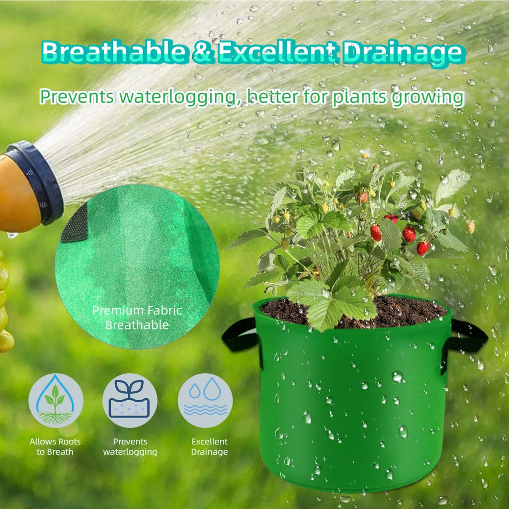 7-Pack 5 Gallon Grow Bags, Multi-Colored Planting Fabric Pots Garden Bags to Grow Vegetables,Flowers,Fruits, Tomato Growing Bag