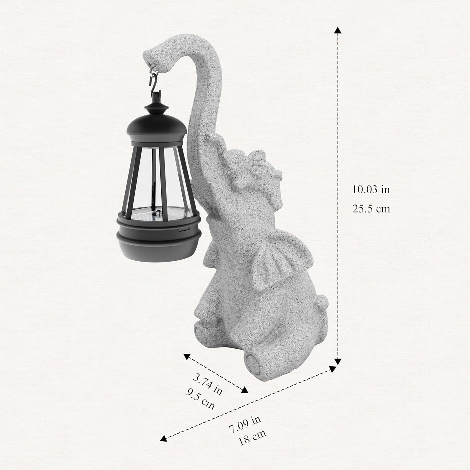 Garden Decoration, Figurine, Lawn Statue, Sculpture Ornament, Animal Figurine - Cat Resin Statue with Lantern (Trunk)