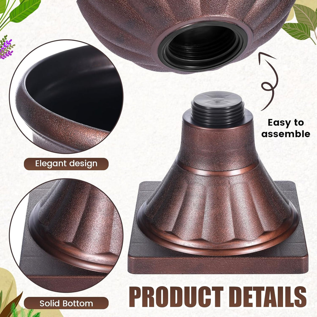 Dandat 4 Pack Large Outdoor Urn Planter 22 inch Tall Plastic Planter for Front Proch Classic Vase Decorative Garden Pot for Indoor Outdoor Door Patio Deck Decor (Vintage Copper)