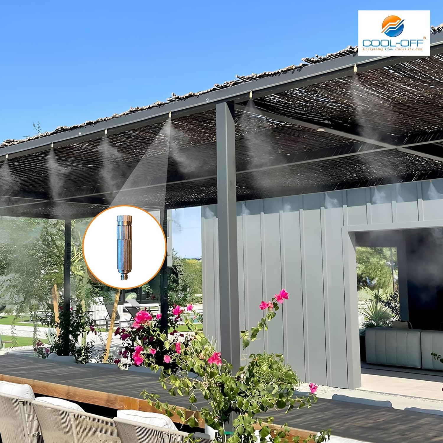 High Pressure Patio Misting System, 750 PSI Piston Pump with Remote Control, 12 Ultra-Fine 0.006" Nozzles, DIY Mister Kit for Backyard, Outdoor Dining & Lounge Cooling