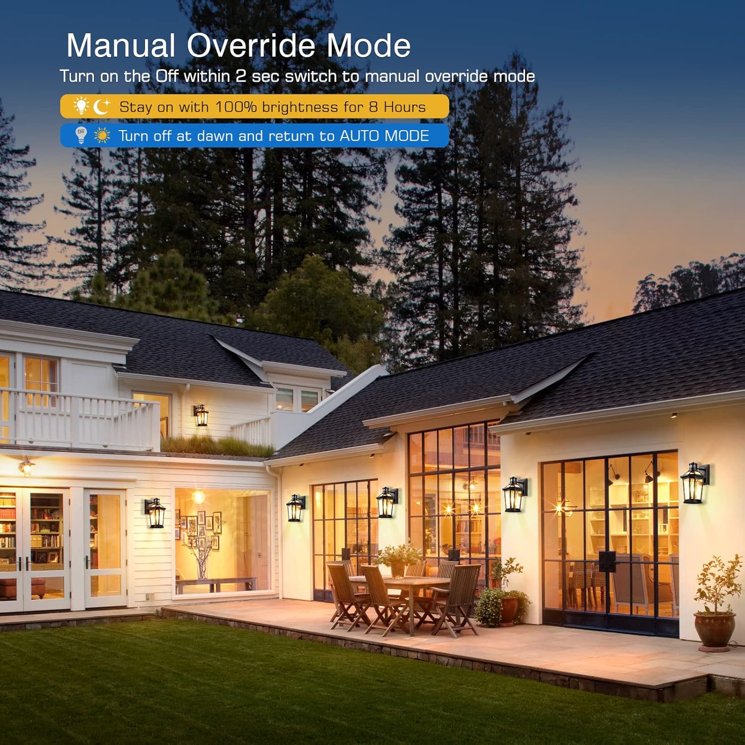 VIANIS Motion Sensor Outdoor Wall Lantern, Black Waterproof Dusk to Dawn LED Exterior Wall Sconce, Anti-Rust Aluminum Modern Outdoor Lights Fixtures Wall Mount for Porch, Entryway, Garage, Front Door