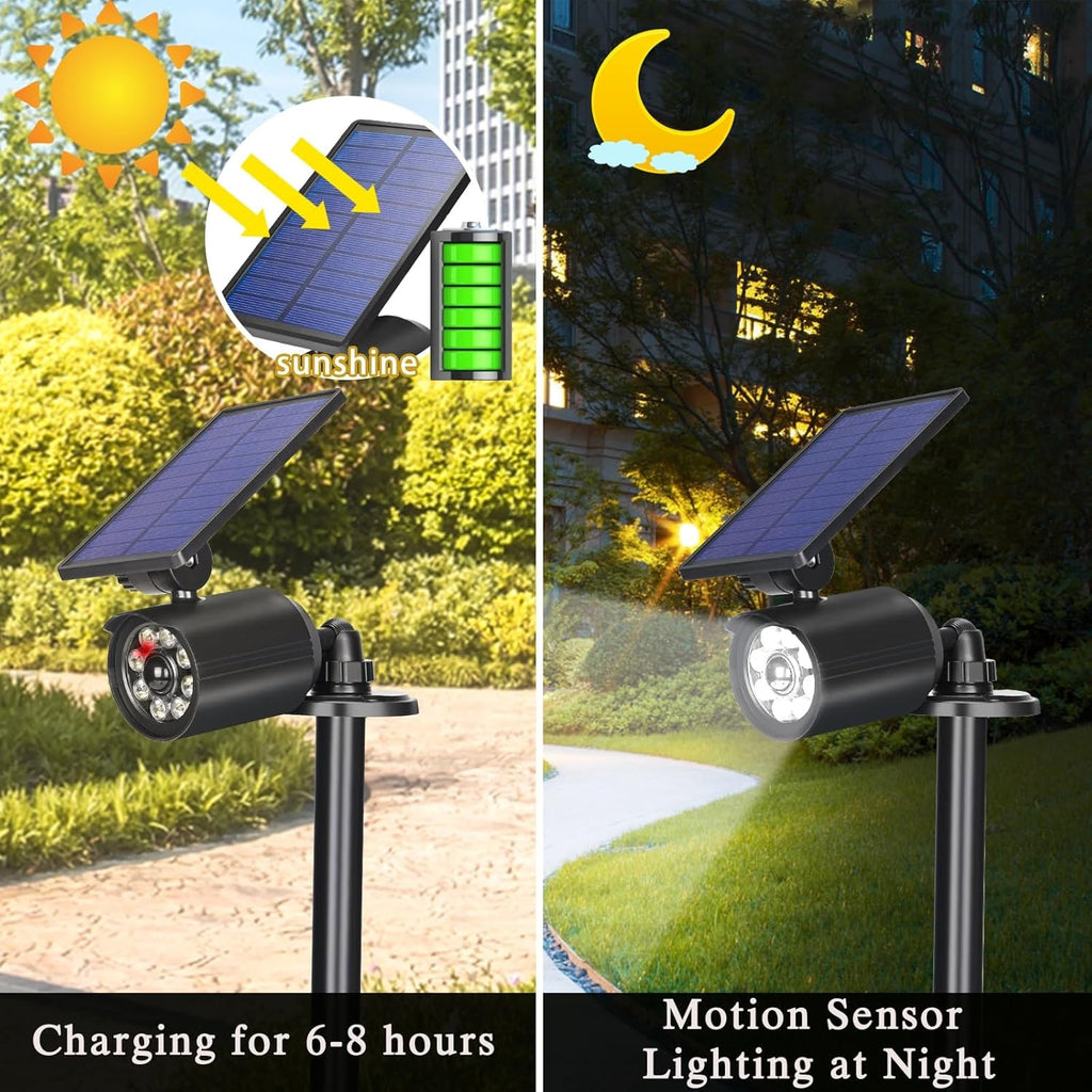Solar Lights Outdoor Motion Sensor Flood Lights IP67 Waterproof 3600mAh Security Light for Front Door,Garage, Driveway, Yard, Deck(2pack)