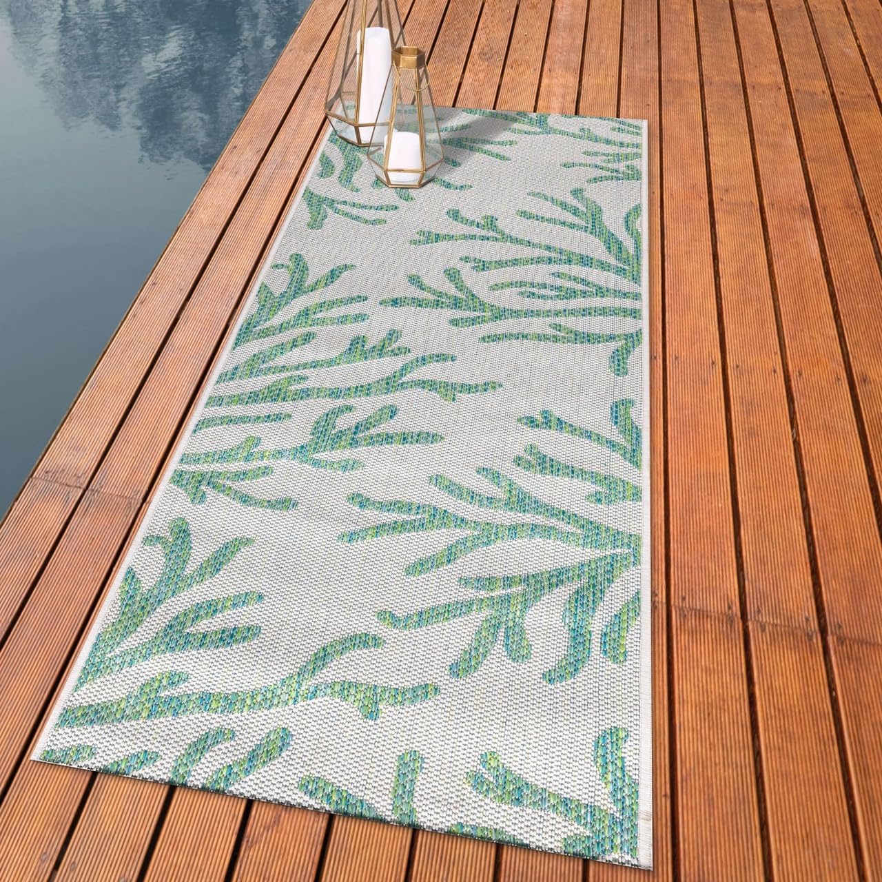Keen Home Design Terrace Outdoor Runner Rug - 2x8 Washable Indoor/Outdoor Rug for Patio, Kitchen, Balcony, Beach, Garden, Deck and Porch, Size: 2'2"x7'7"