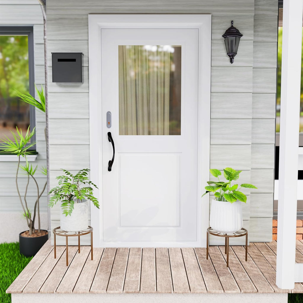 Brown Plant Stand Plant Riser - 10.24'' Metal Flower Stand for Garden Home, Anti-rust Plant Holder for Multiple Plant Indoor or Outdoor.