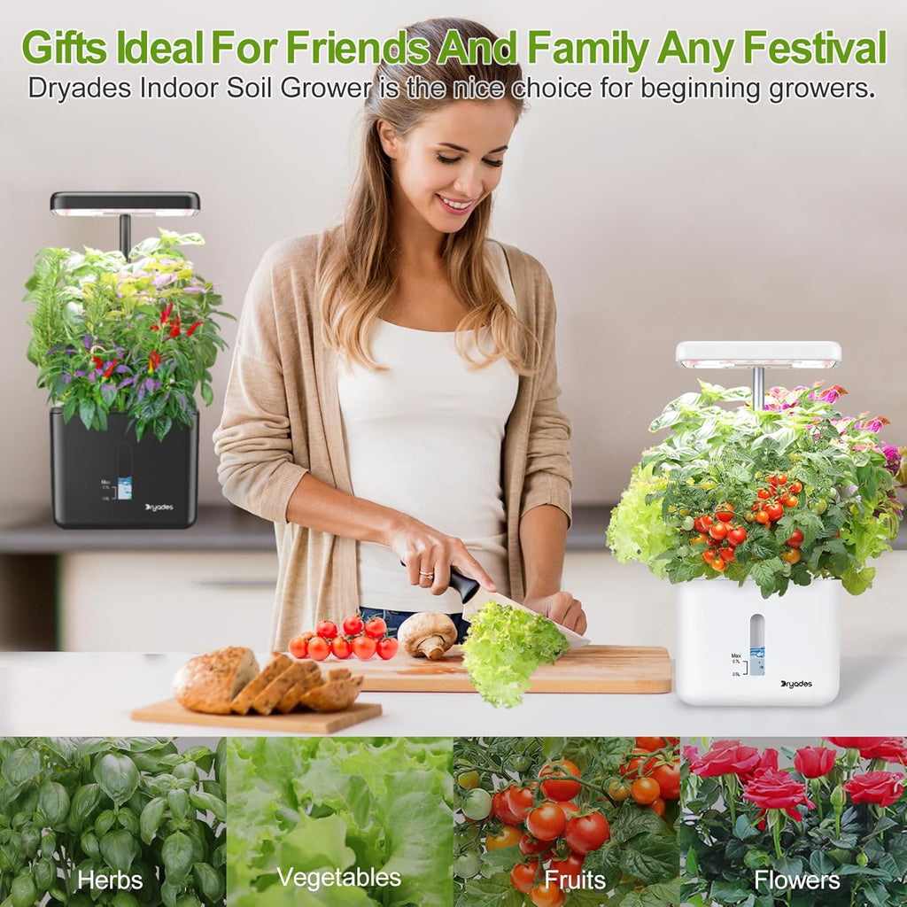 2 PACK Plant Pots Indoor Garden Planter Growing Systems Small Smart Soil Gardening System with 17 Watts LED Grow Light Auto Timer Self-Watering Soil Planter Pot Gifts for Mom Women (No Seeds&Soil)