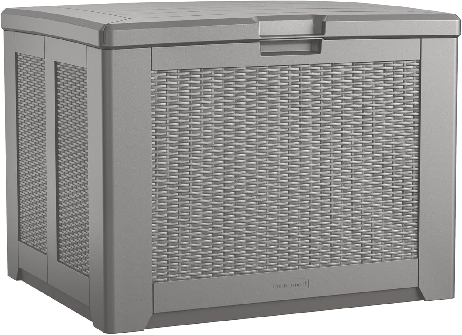 Rubbermaid Medium Resin Outdoor Storage Deck Box (74 Gal) Weather Resistant Gray Deck Organization for Home/Backyard/Pool Chemicals/Toys/Garden Tools/Porch/Patio Cushions