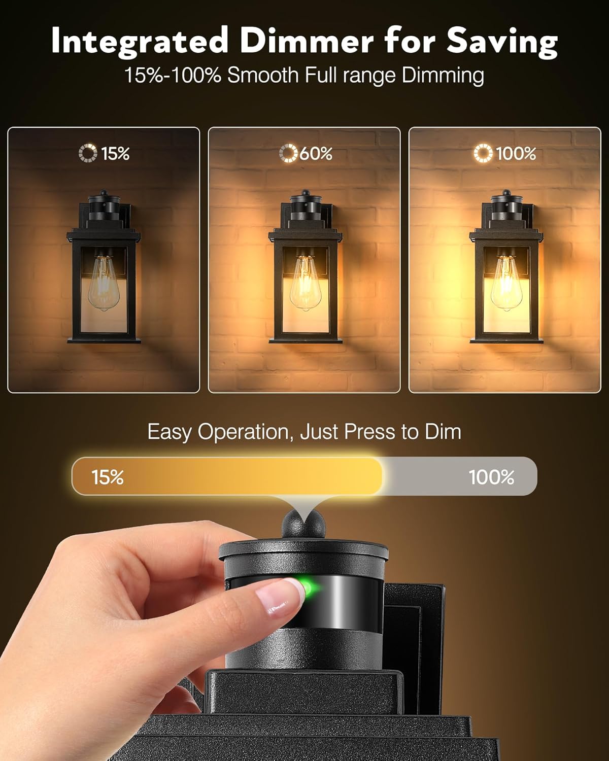 VIANIS Outdoor Motion Sensor Light, Black Exterior Lighting Fixtures Sconce, Dusk to Dawn Outdoor Lighting, Waterproof Front Porch Light for Garage, Patio, Doorway, Anti-Rust, Hardwired, Non-Solar