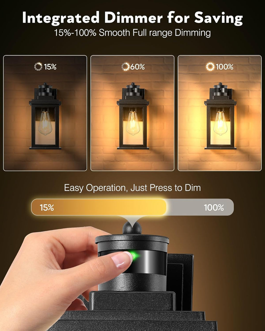 VIANIS Motion Sensor Outdoor Light, 2 Packs Exterior Lights for House, Black Waterproof Dusk to Dawn Outside Porch Lights Lantern for Garage Patio Doorway,Distance Adjustable(Hardwired, not Solar)