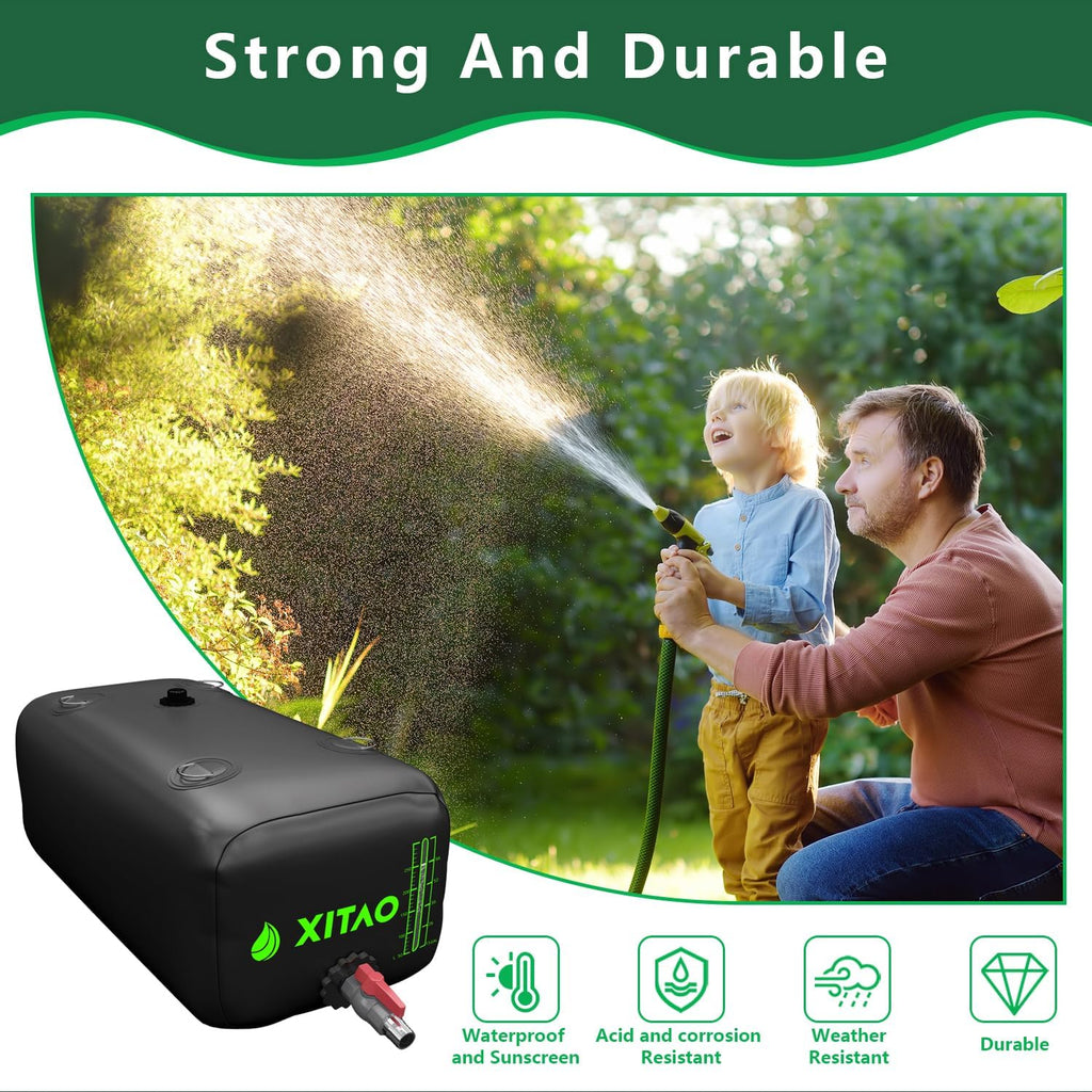XITAO 29Gal Water Storage Bladder w/Water Level Indicator, Large Capacity Foldable Water Storage Containers, Portable Emergency Water Tank Water Bag for RVs, Fire Prevention, Irrigation