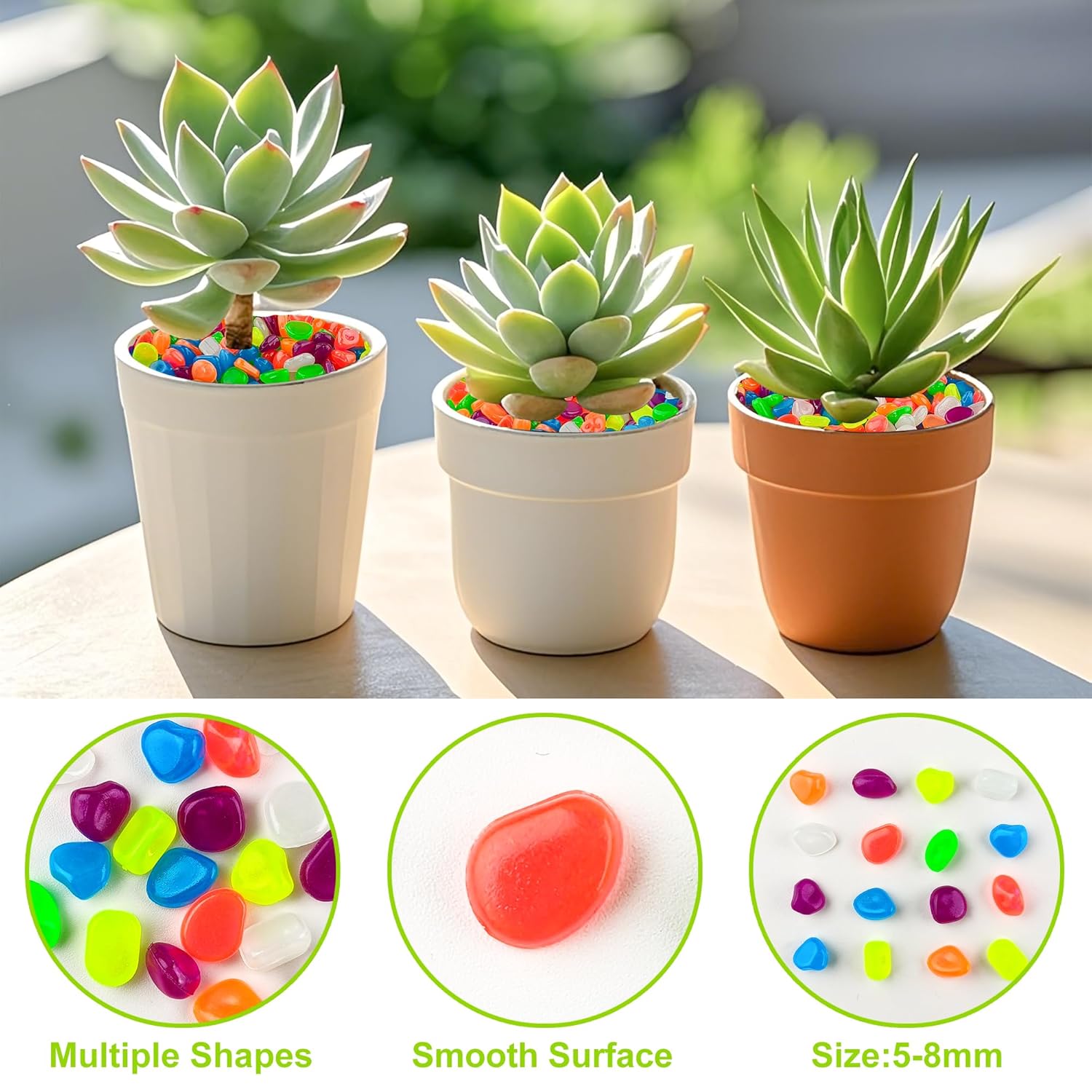 200pc Glow Stones Glow in The Dark Rocks Outdoor Decorative Stones Glow in Dark Pebbles Luminous Stones for Walkway Glowing Rocks for Garden Yard Aquarium Patio Lawn,Color