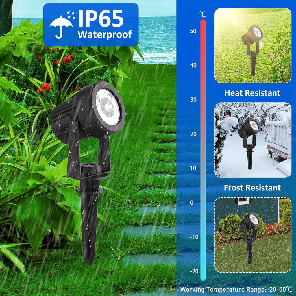 T-SUNUS Halloween Color Changing Solar Landscape Spotlights, IP65 Waterproof Garden Lights 9.8ft Cable, Outdoor RGB Spot Light with Separated Panel for Christmas Yard Driveway Porch Walkway Pool Patio