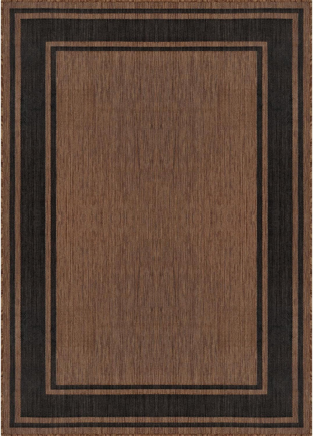 Beverly Rug Outdoor Rug 6x9 Modern Bordered Area Rugs for Indoor and Outdoor Patio Deck Porch Garden Waterproof Weather Sun Resistant Washable Outside Carpet (6 x 9 Gold)