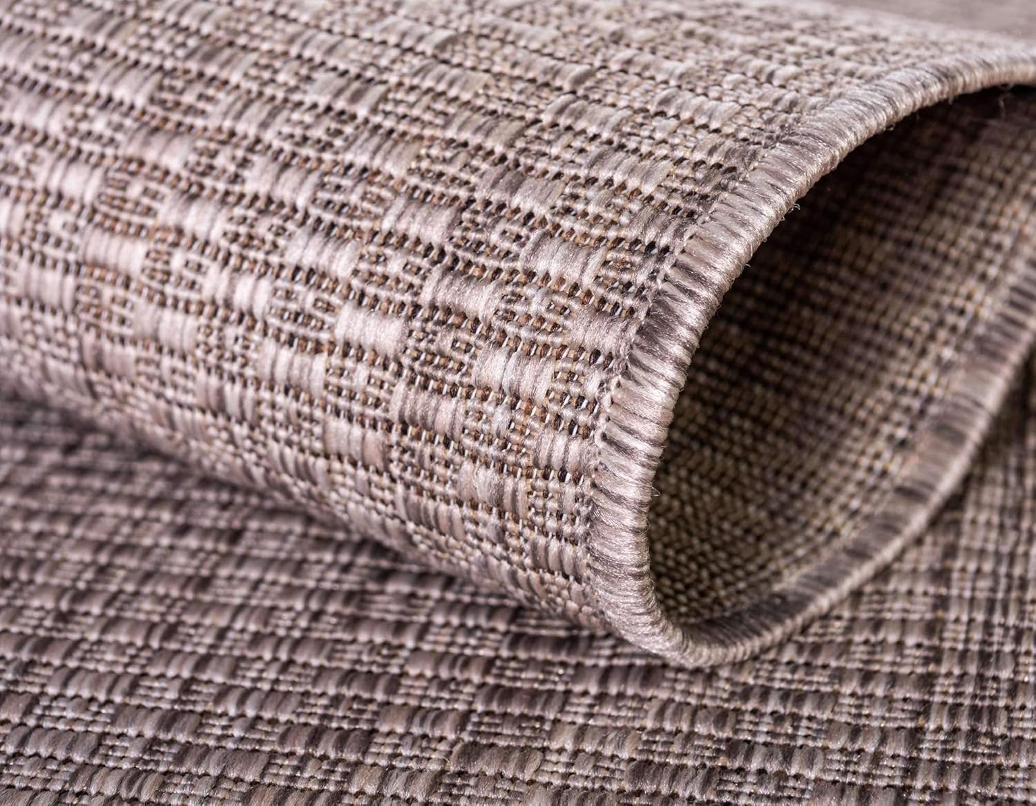 Unique Loom Collection Casual Transitional Solid Heathered Indoor/Outdoor Flatweave Area Rug (7' 1" x 10' Rectangle, Beige/Ivory)