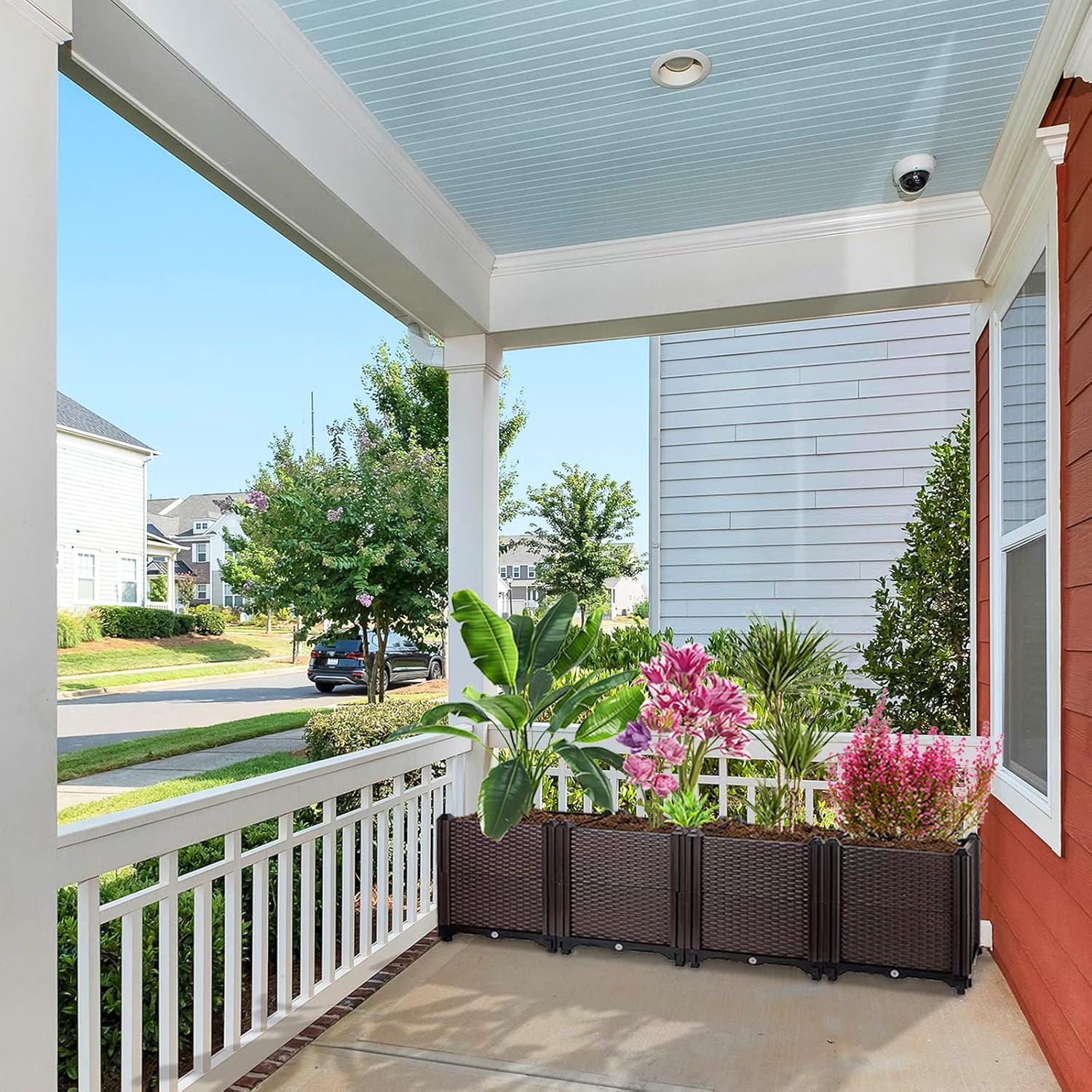 Raised Garden Box Planter, Polypropylene, Outdoor, 63'L x 15'H x 16'W, Large Plant Pot for Flowers, Vegetables, Tomato and Herbs, Self-Watering, Drainage Holes, Tool-Free Assembly