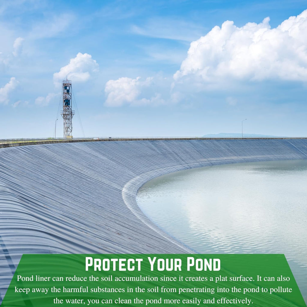 Farm Plastic Supply - 12 Mil String Reinforced Black/White Pond Liner - 12 Mil Fish Pond HDPE Liner, Pond Liners for Outdoor Ponds, Koi Ponds, Garden Fountain, Containment Liner (12' x 40')