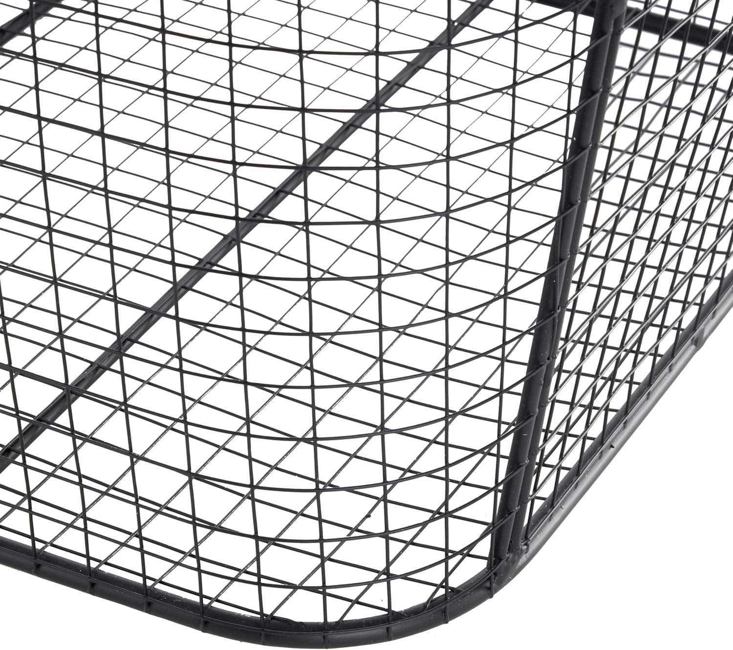 Deco 79 Metal Large Open Frame Wire Grid Storage Basket with Curved Sides and Ring Handles, 30" x 20" x 20", Black