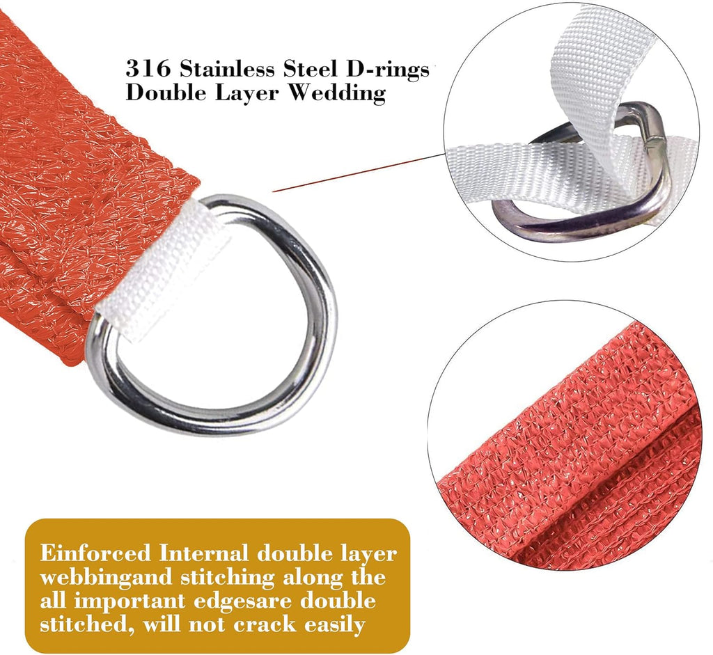 14' x 15' Red Rectangle Sun Shade Sail SSP1212 Canopy Durable Fabric UV Block Awning,We Make Custom Orders