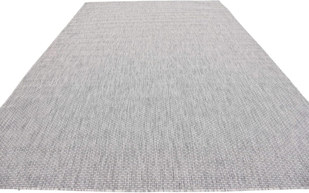 Unique Loom Outdoor Solid Collection Area Rug (8' x 11' 4" Rectangle Light Gray/Ivory)