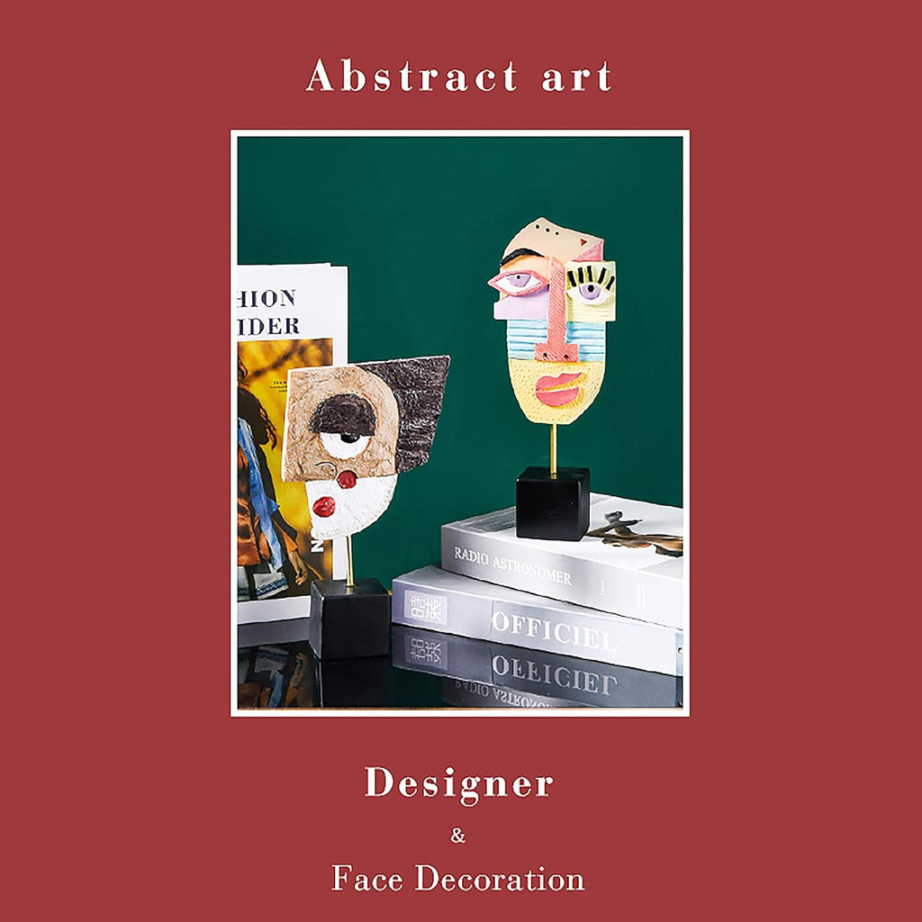 Smile - Handcrafted Statues Resin Abstract Sculpture for Home Decor Modern,African Art Tribal Figurines Decorations Items Accents Influencer Picks for Bookshelf,TV Stand,Living Room,Nightstand