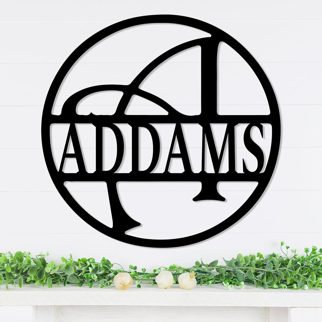 Personalized Metal Name Signs, Split Letter Monogram Wall Decor, Custom Last Name Sign, Family Name Sign for Outdoor, Personalized Wedding Gift, Garden Decor, Metal Wall Art, Housewarming Gift (MonogramDesign_3)