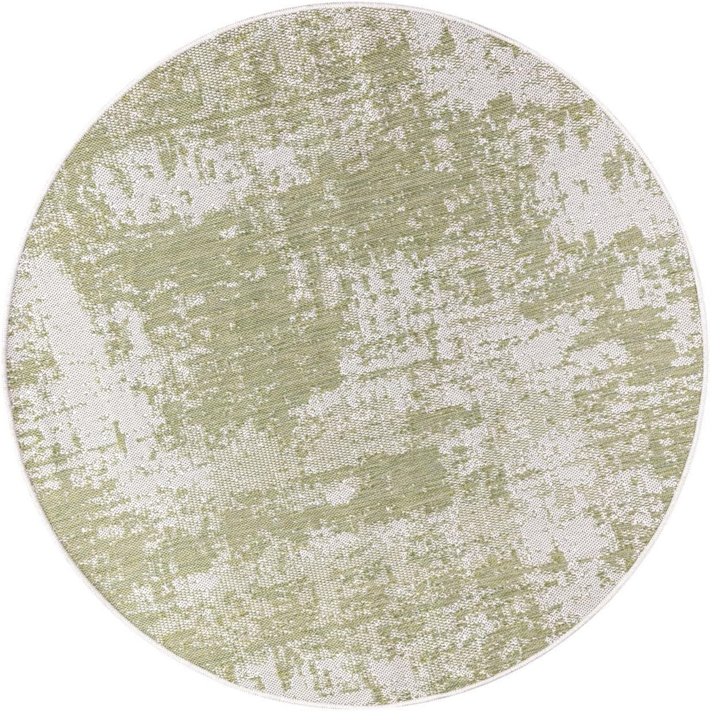 Keen Home Design Terrace Outdoor Round Rug - 8ft Round Washable Indoor/Outdoor Rug for Patio, Kitchen, Balcony, Beach, Garden, Deck and Porch, Size: 7'7" Round