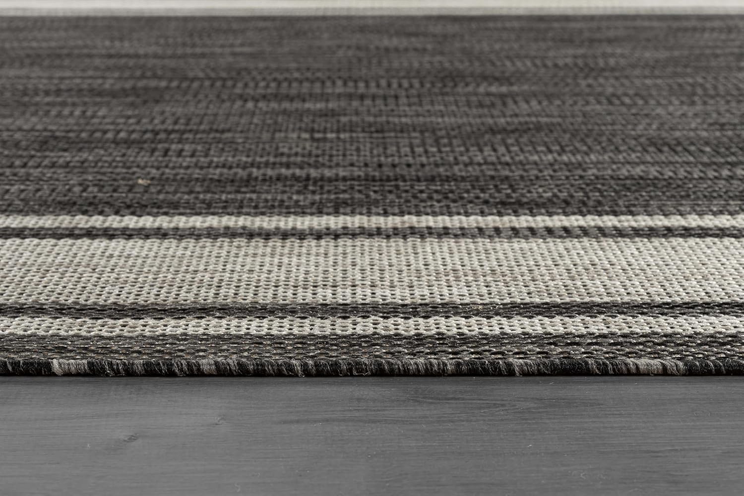 Beverly Rug Outdoor Rug 8x10 Modern Bordered Area Rugs for Indoor and Outdoor Patio Deck Porch Garden Waterproof Weather Sun Resistant Washable Outside Carpet (8 x 10 Dark Gray)