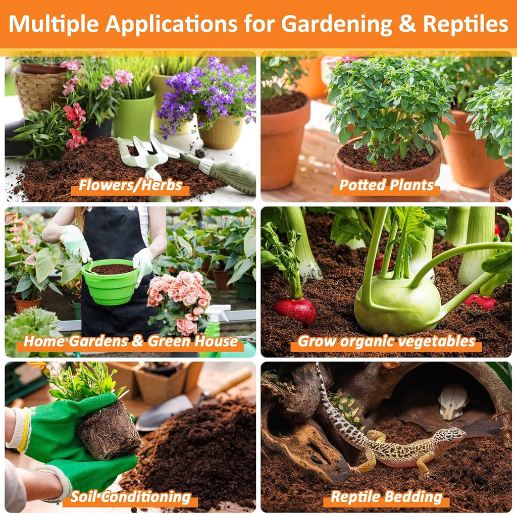 Legigo 4 Pack Premium Coco Coir Brick for Plants- 100% Organic Compressed Coconut Coir Bricks Starting Mix, Coco Coir Fiber Coconut Husk for Planting, Gardening, Potting Soil Substrate, Herbs