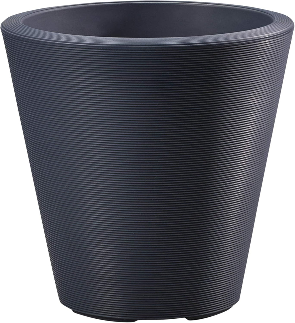 Crescent Garden Madison Planter– Weather-Resistant, Double Walled Indoor/Outdoor Plant Pot with Drain Hole – Extra Large Commercial Size Pot, 34-Inch (Midnight Blue)