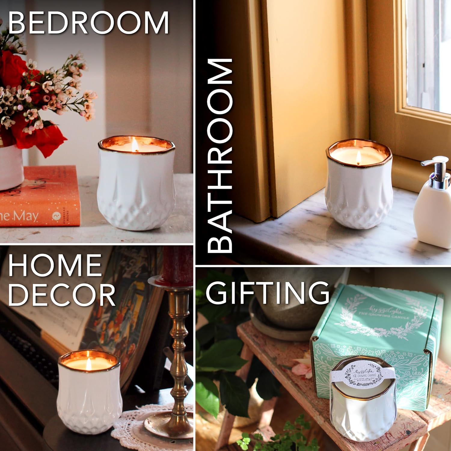 The Growing Candle, Lilac Scented Aromatherapy Candles, 9oz Pot, 100% Soy, Astrid