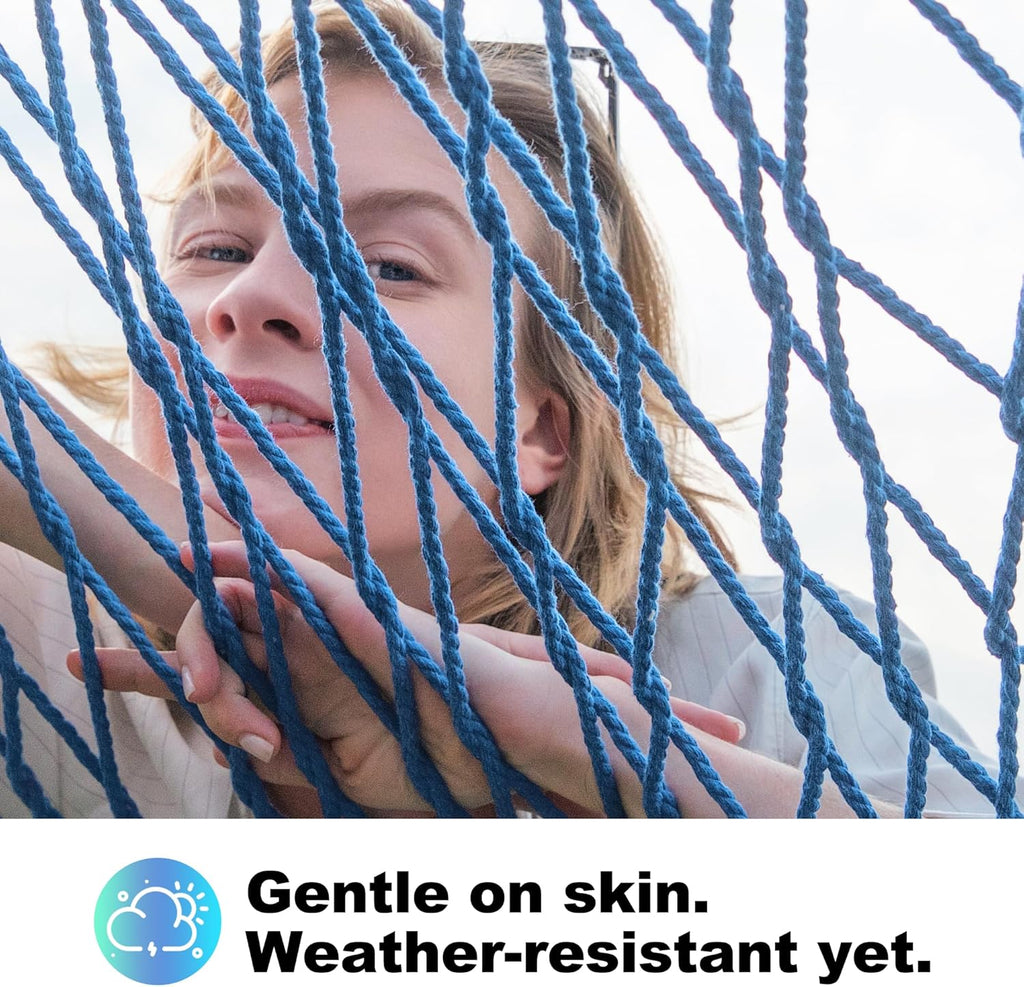 14ft Cotton Rope Hammocks for 2 Person (Aqua, Queen)