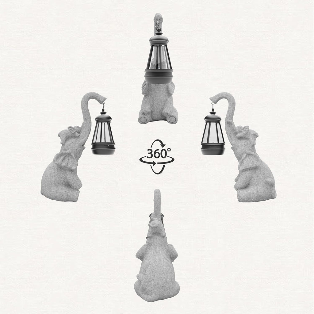 Garden Decoration, Figurine, Lawn Statue, Sculpture Ornament, Animal Figurine - Cat Resin Statue with Lantern (Trunk)