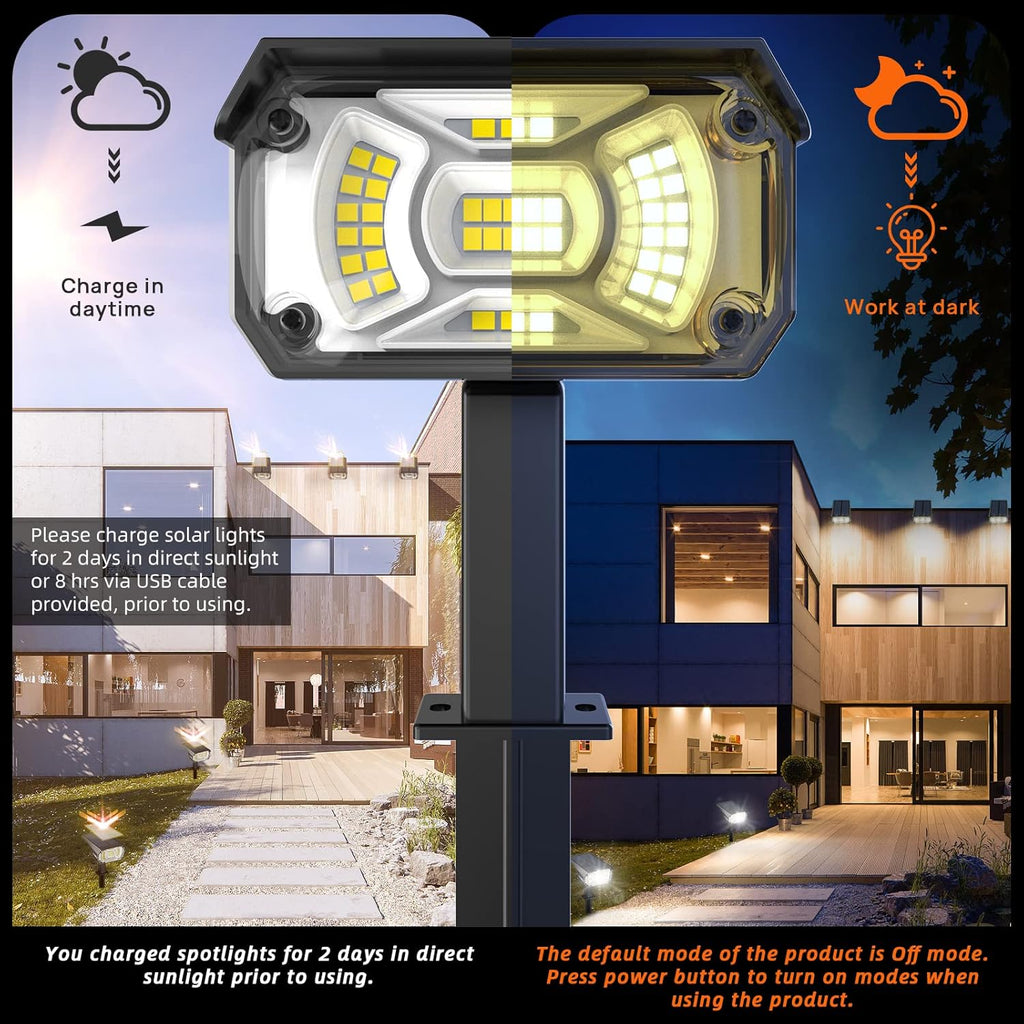 Solar Spot Lights,IP65 Waterproof 40 LED's Landscape Spotlights,3 Modes Outdoor Garden Lights, 360 Adjustable Lighting Angle, Solar Powered Wall Lights for Yard Porch 10 Pack