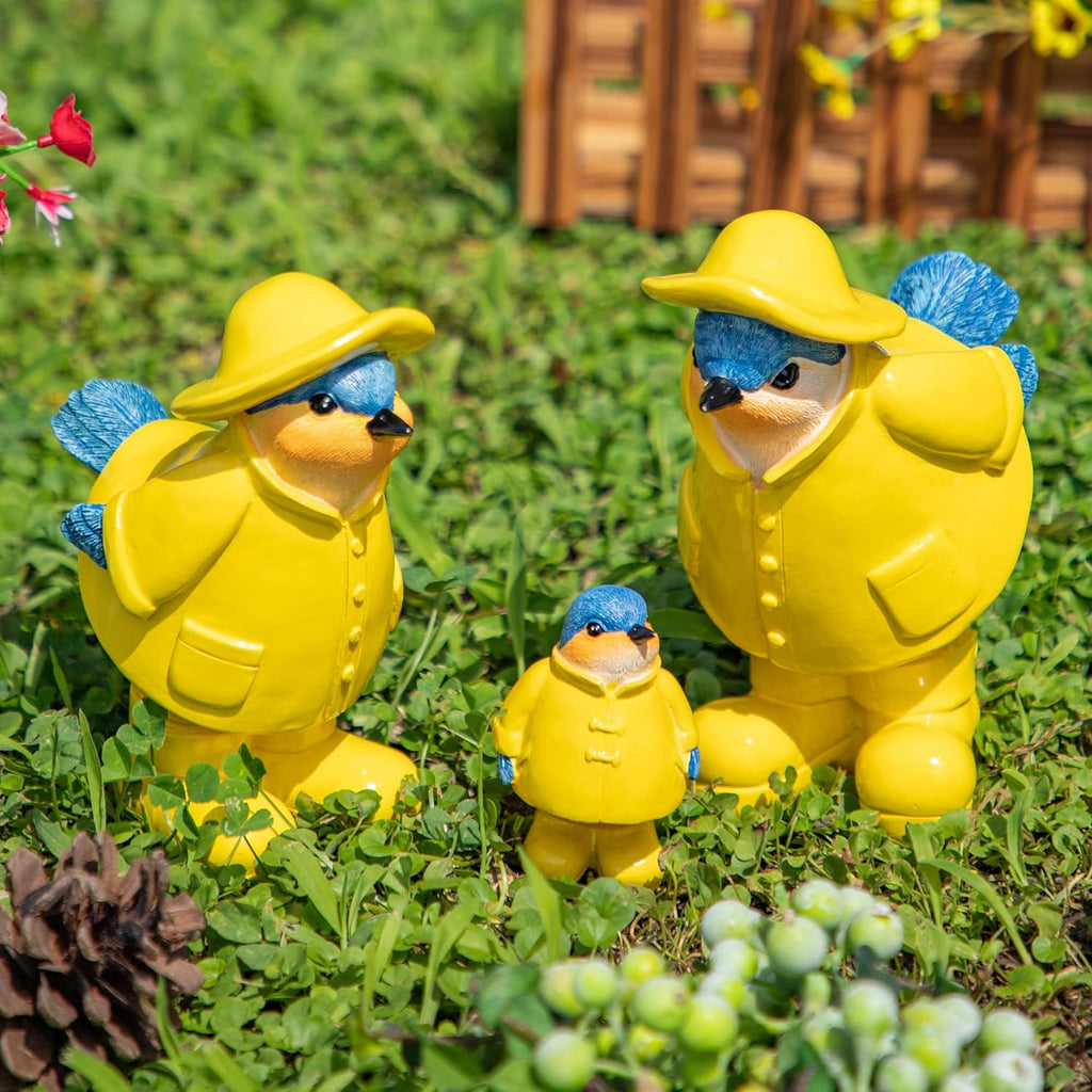 Topadorn Poppy Family Statue Home Decor Resin Sculptured Hand Painted Figurine Creative Craft Cute Decoration Gift for Kids Womens Decorative Garden Yard Room