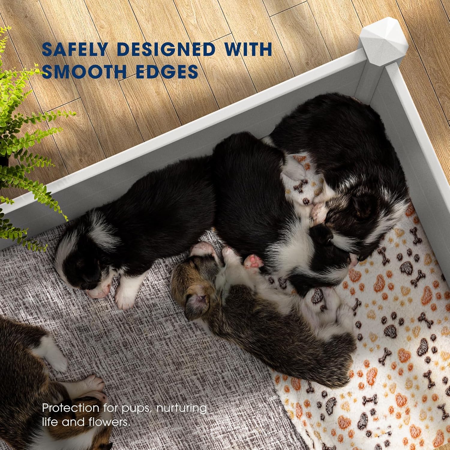 PASAMIC Durable Vinyl Raised Garden Bed, 6x3x1ft Raised Bed for Gardening, Planter Box with Open Bottom, Raised Garden Bed Outdoor, DIY Above Ground Garden Bed for Fruit, Vegetables, Herbs