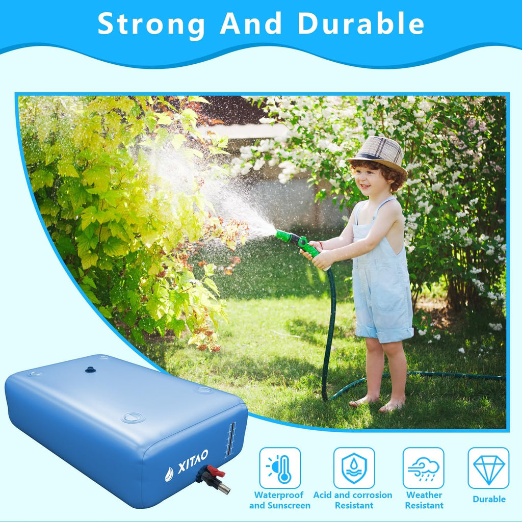 XITAO 142Gal Large Capacity Water Storage Bladder Containers w/Water Level Indicator Portable Foldable Emergency Water Tank Bag for RVs, Drought Resistance, Fire Prevention, Agricultural Irrigation
