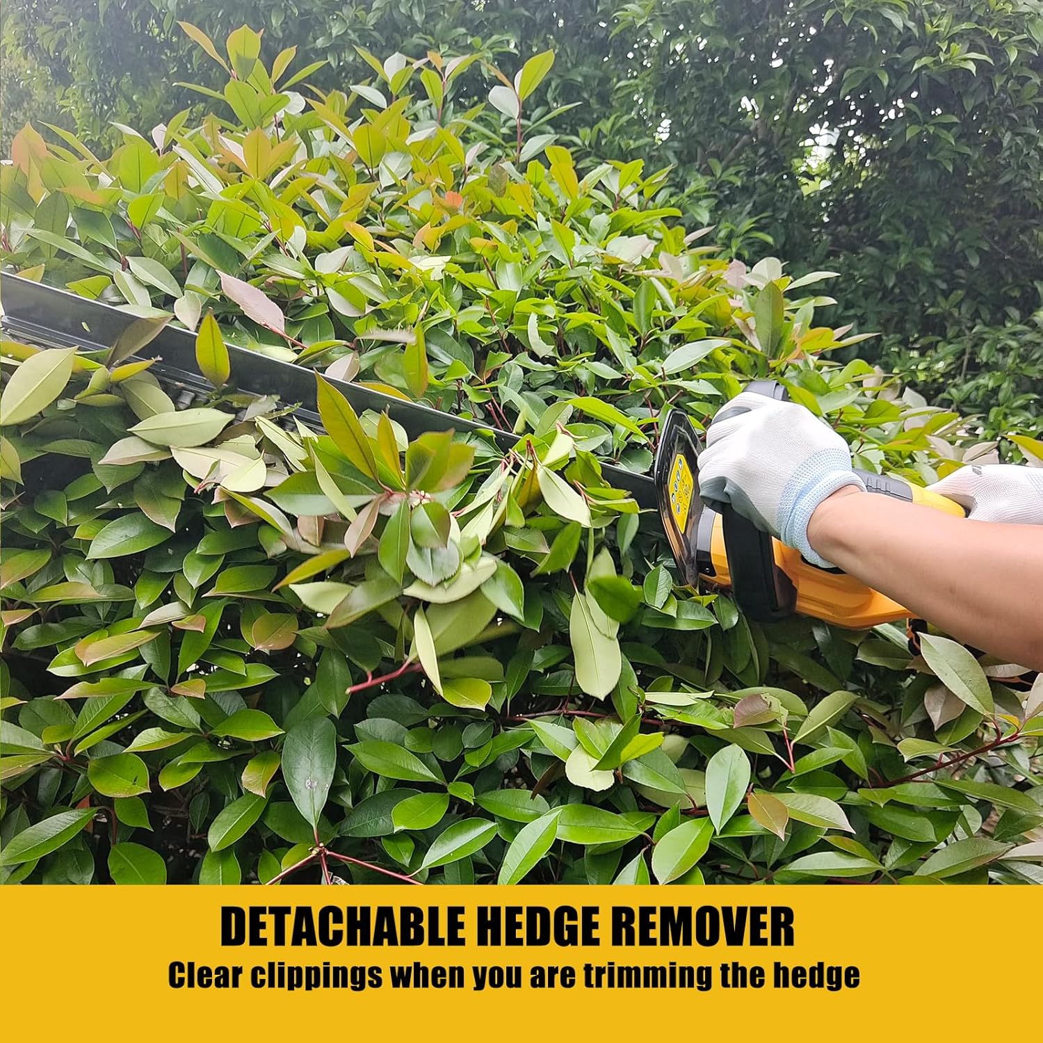 MaxMore Cordless Hedge Trimmer, Compatible with DeWALT 20V Max Battery (Tool Only) Electric Brushless Hedge Shear with 22-Inch Blade & 1500RPM Speed & Safety Lock, Lightweight & Handheld for Lawn Yard