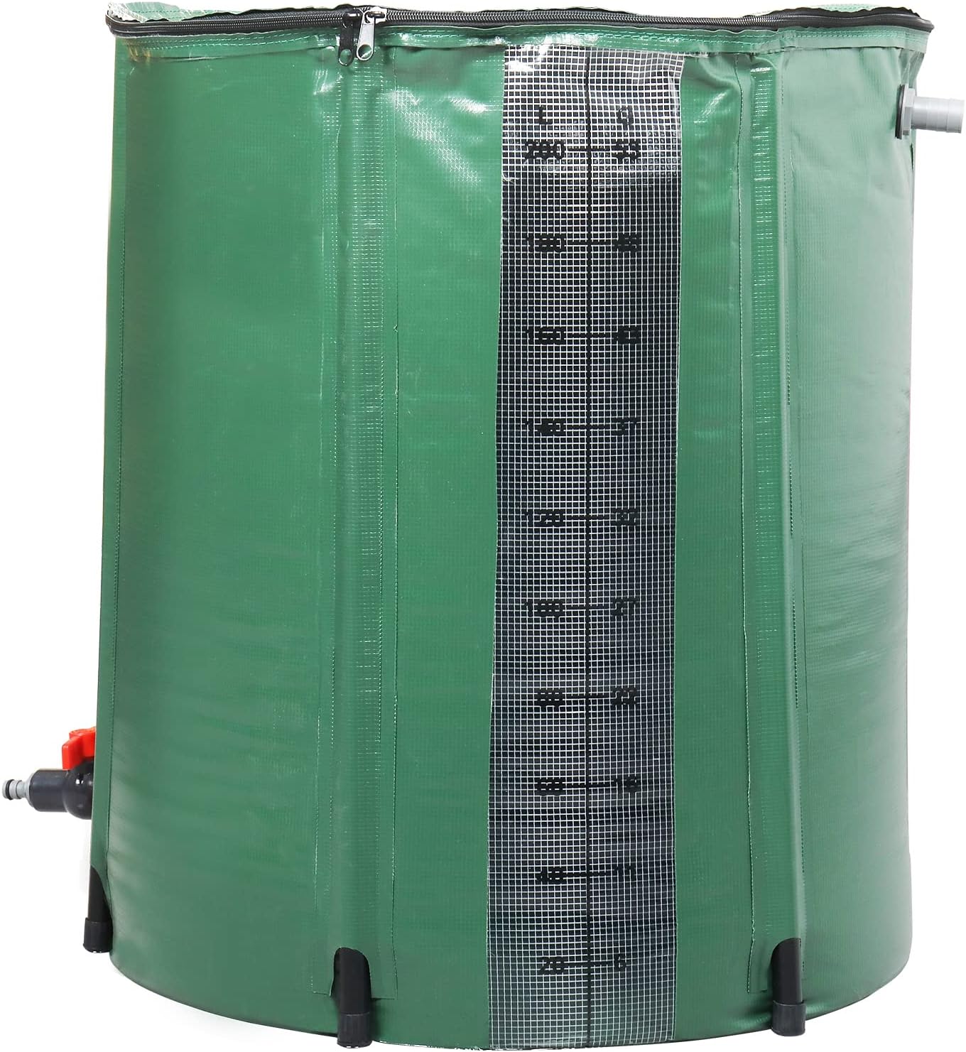 50 Gallon Collapsible Rain Barrel, Portable Rainwater Collection System, Rain Catcher Barrel with Volume Scale Mark, Spigots and Overflow Kit, Rain Water Barrel Collector for Garden, Green