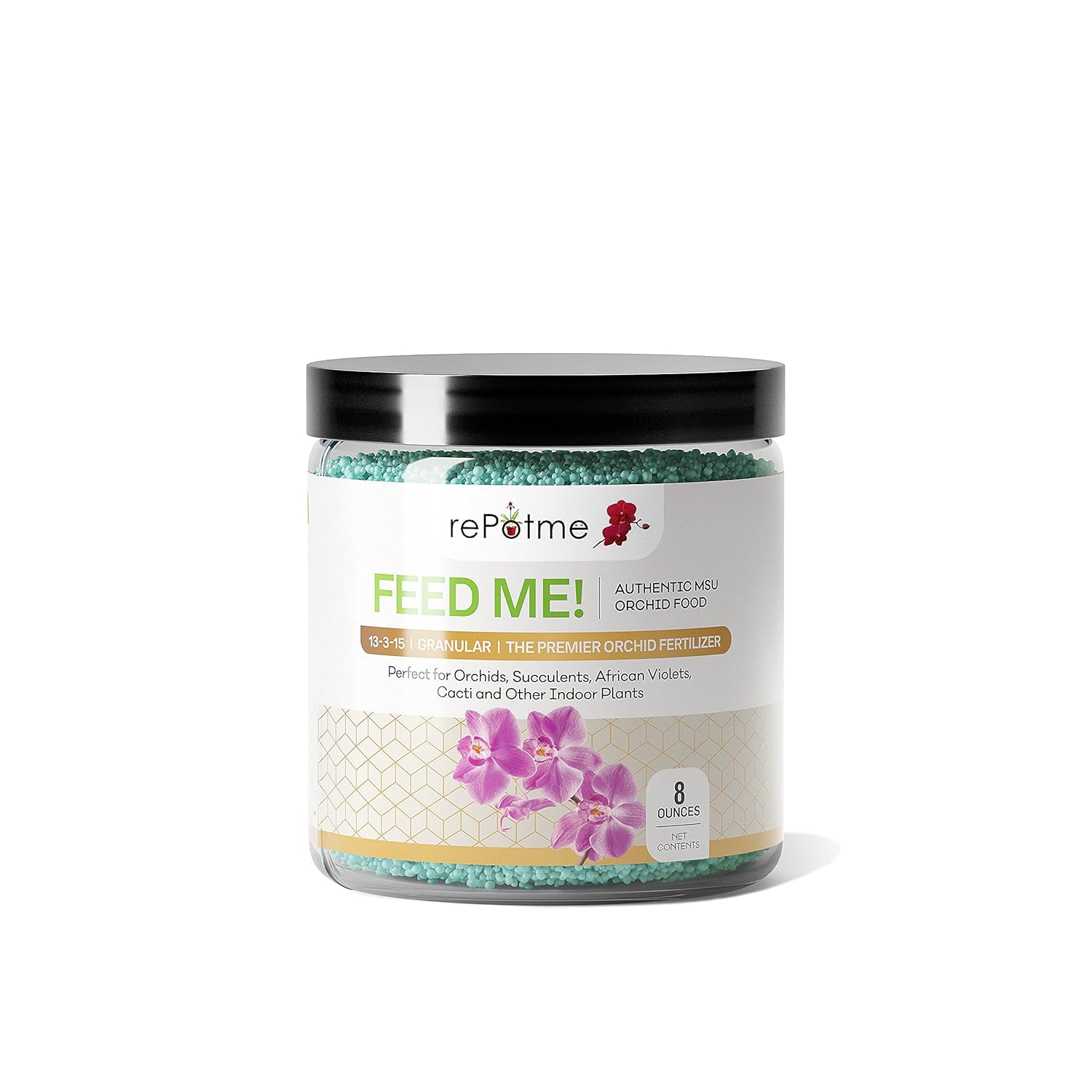 rePotme Orchid Food - Feed ME! MSU Orchid Fertilizer - RO/Rain/Tap Water (8 oz)