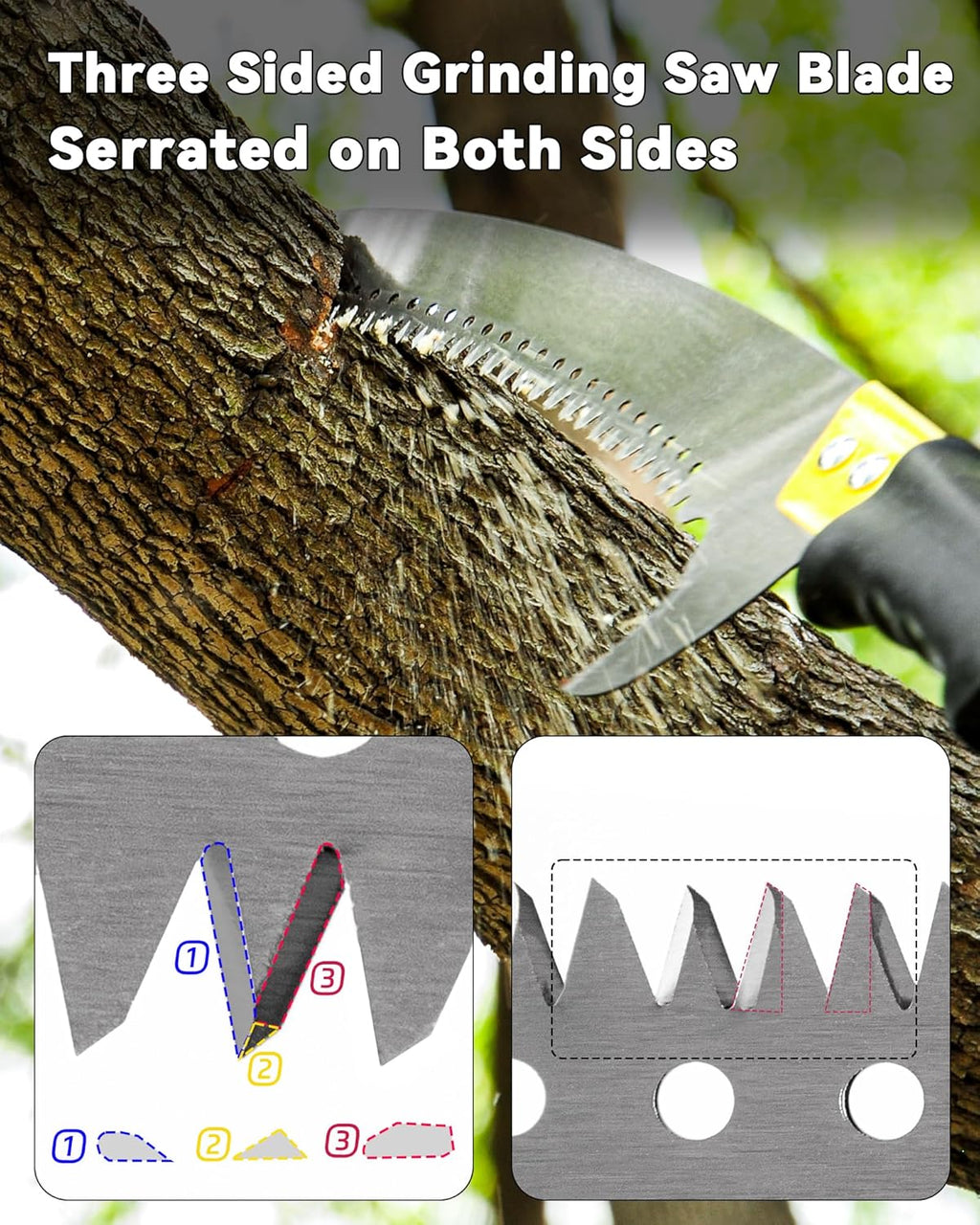 14.5FT Pole Saw with Adjustable Length for Tree Trimming, Lightweight Manual Pruning Saw with Mn Steel Blade, Long Extension Branch Cutter Pole Pruner for Yard, Garden, Patio & Forestry Use